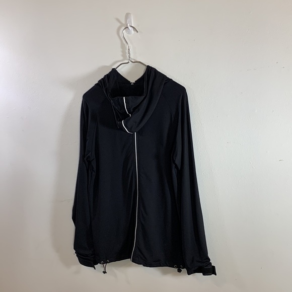 Like New Karl Lagerfeld Paris Athletic Zip Hoodie Track Jacket Reflective Stripe - Picture 3 of 12